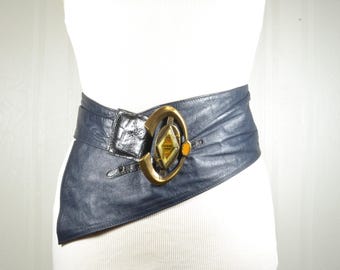 Vintage Boho Western Studded Leather Belt Gold Hardware Statement Waist Belt OS il_fullxfull.7294590730_ma42.jpg main image 4