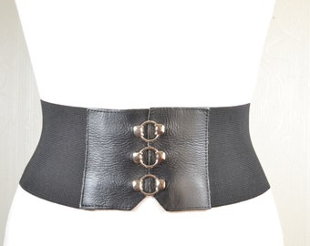 Black Stretchy Belt, Black Corset Belt