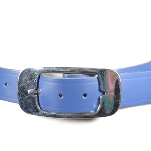 Blue Wide Cinch Leather Belt Women, Vintage Blue Belt