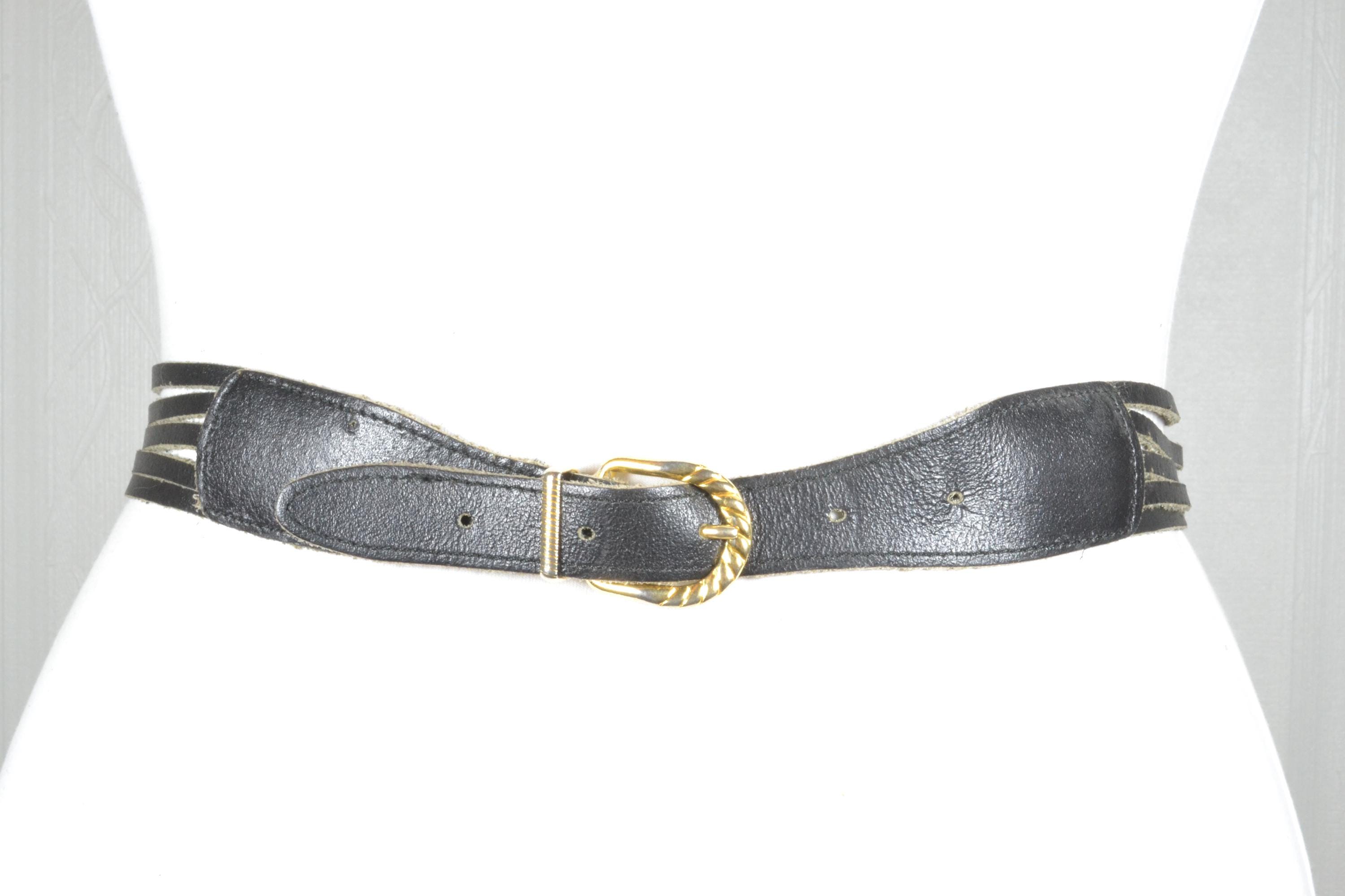 Vintage Multi-metal Statement Belt: Gold & Silver Tube 