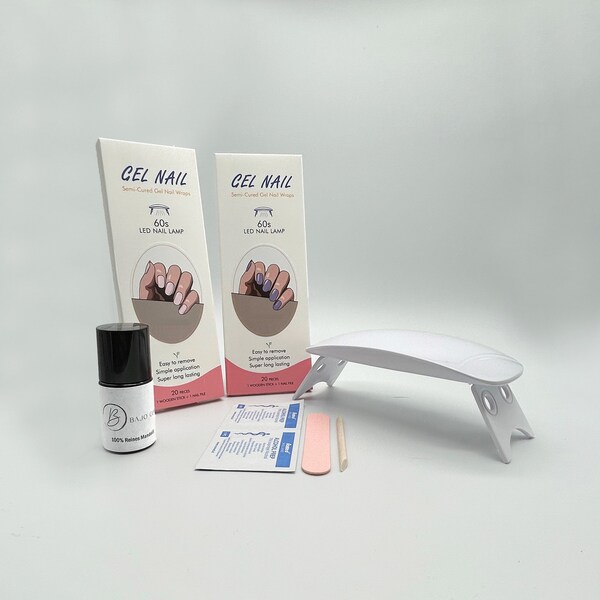 Starter Set, semi-ausgehärtete Gel Nail Wraps / halbgehärteter UV Gel Nagel Aufkleber / Nagelstreifen / Nagelaufkleber / Wraps / Strips