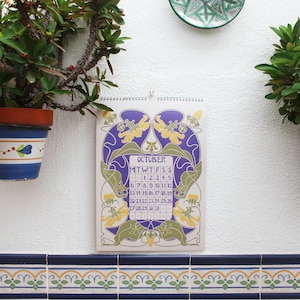 Art Nouveau Flower Wall Calendar 2025