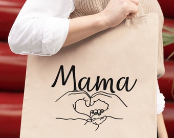 Mama Cotton Canvas Tote Bag, Mother's Day Gift