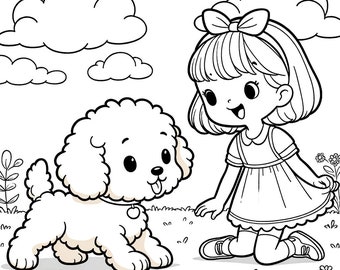 golden doodle coloring page