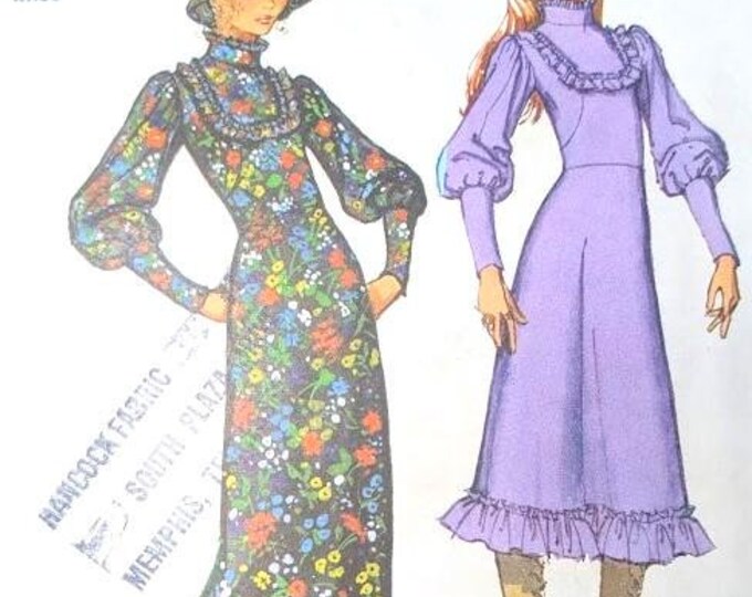 12/34 UNCUT 1970s Vintage Sewing Pattern Simplicity 9454 RARE Ruffle ...