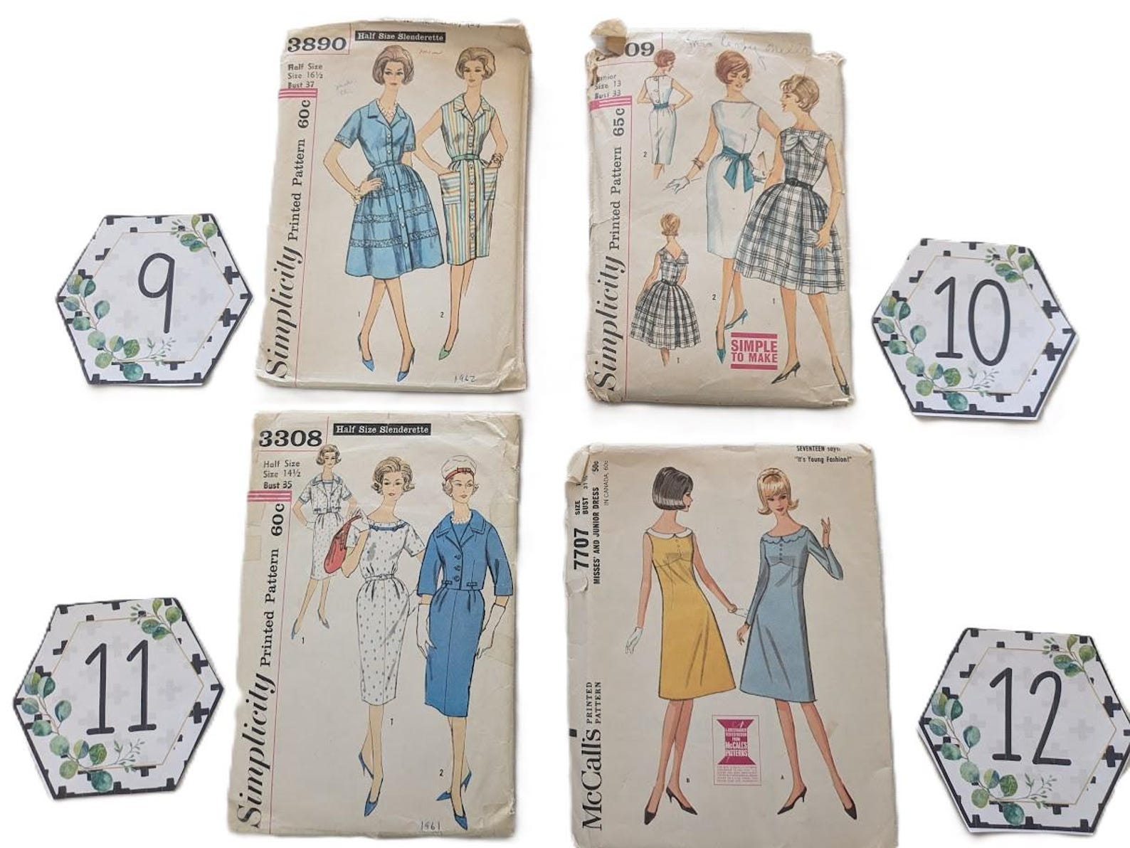 Simplicity Pattern 5303 1960s Vintage Sewing Pattern Simplicity 7163 7908 6245 3890 3909 3308 ...