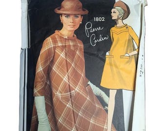 Patron De Couture VOGUE Vintage Années 60 - Robe Et Cape Pierre Cardin - Modèle 1054 Taille B34