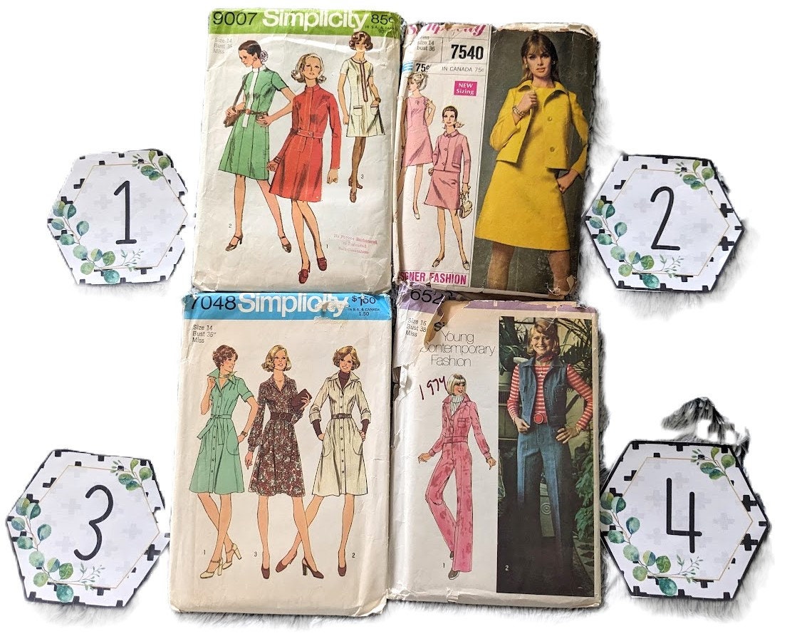 14/16 Vintage Sewing Pattern Simplicity 7300 7297 7030 6582 6710 7130 ...