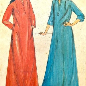 Free Ship Complete Large 38-40 1980s Vintage Sewing Pattern Butterick 3392 Loose Fit Caftan