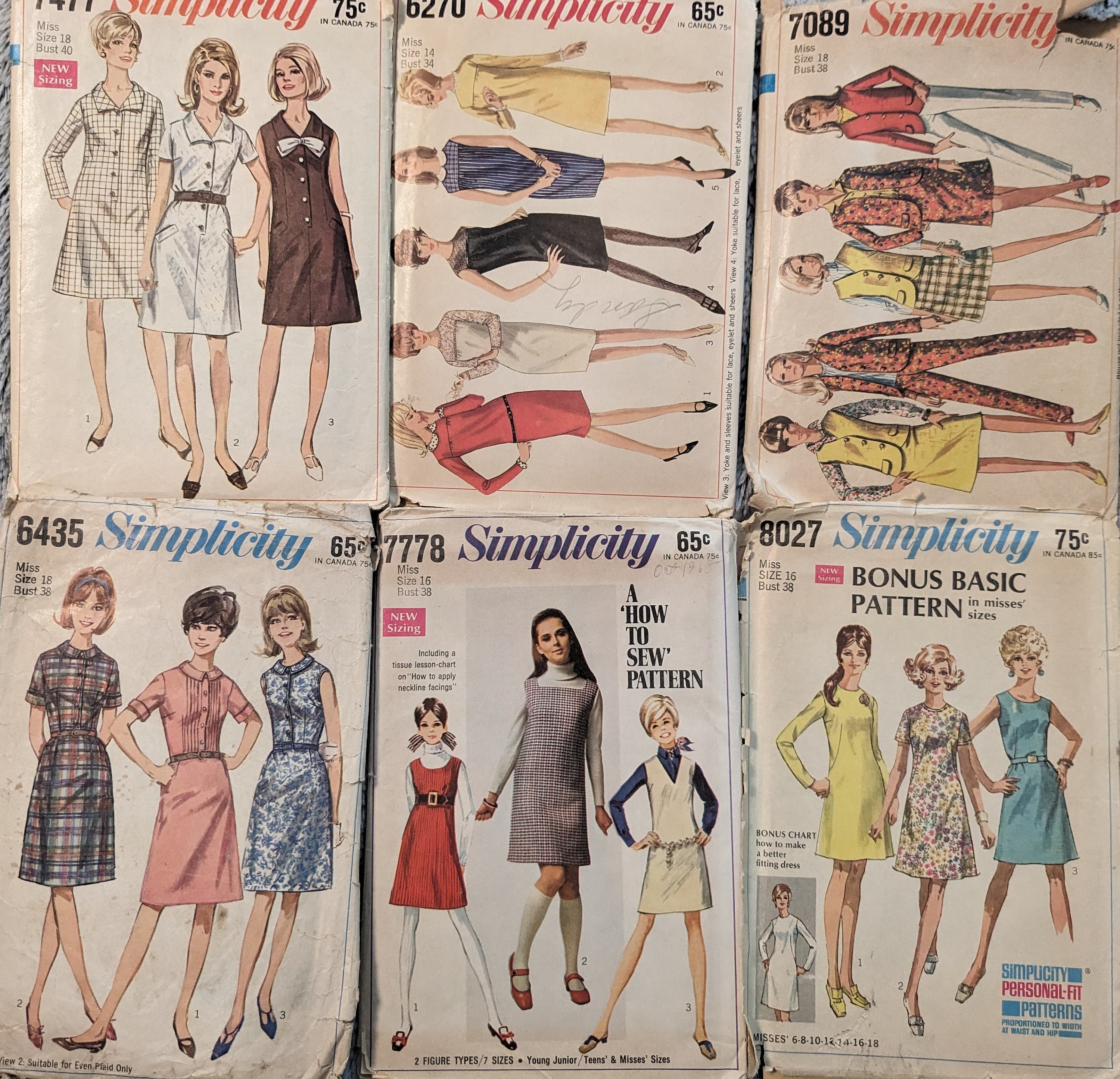 P. willinckii ’Jenny’ TC 1610 U Pick 1960s Vintage Sewing Patterns Sz 14+ Simplicity 8027