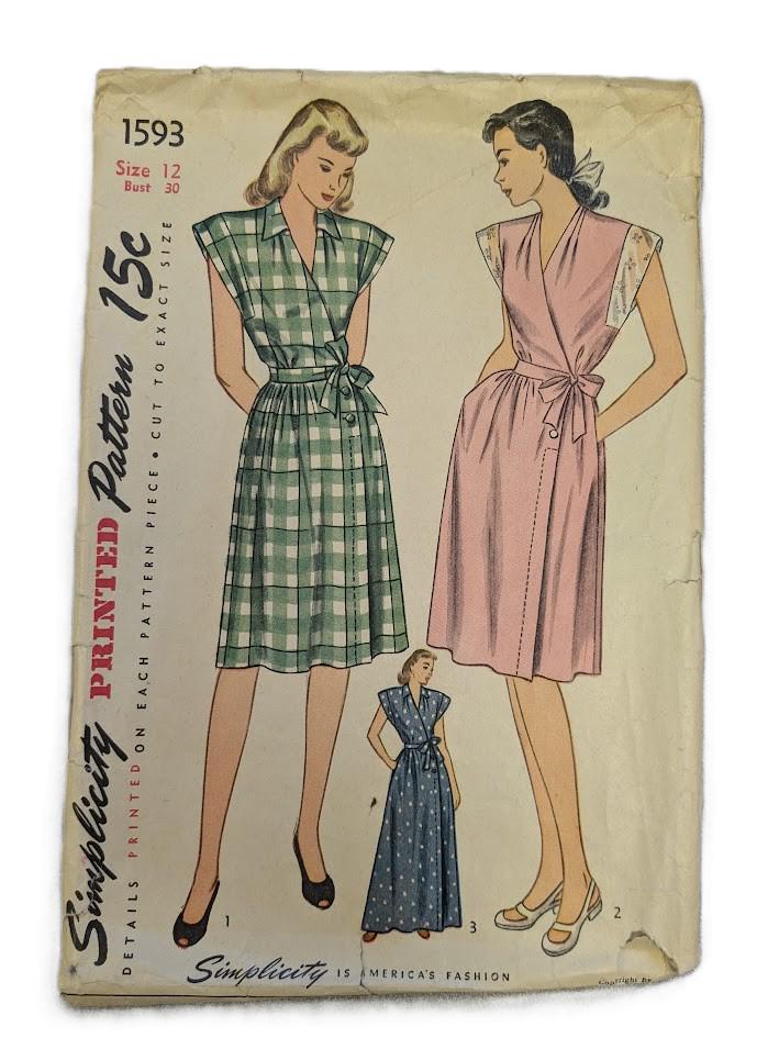 1940s/50 Vintage Sewing Pattern Simplicity 6417 3841 1782 2192 8457 ...