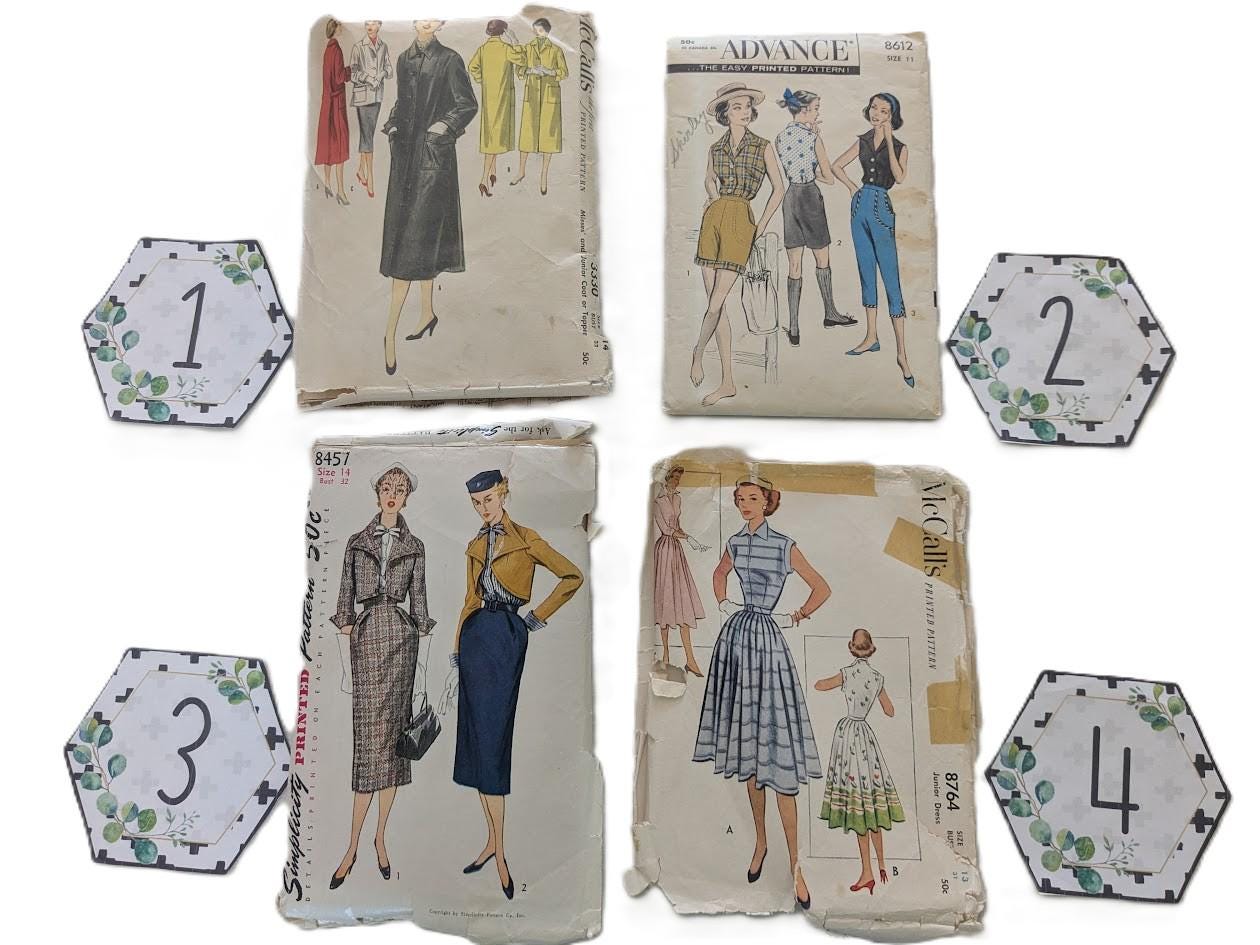 1940s/50 Vintage Sewing Pattern Simplicity 6417 3841 1782 2192 8457 ...