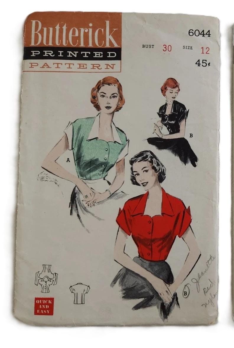 1940s/50 Vintage Sewing Pattern Simplicity 6417 3841 1782 2192 8457 ...