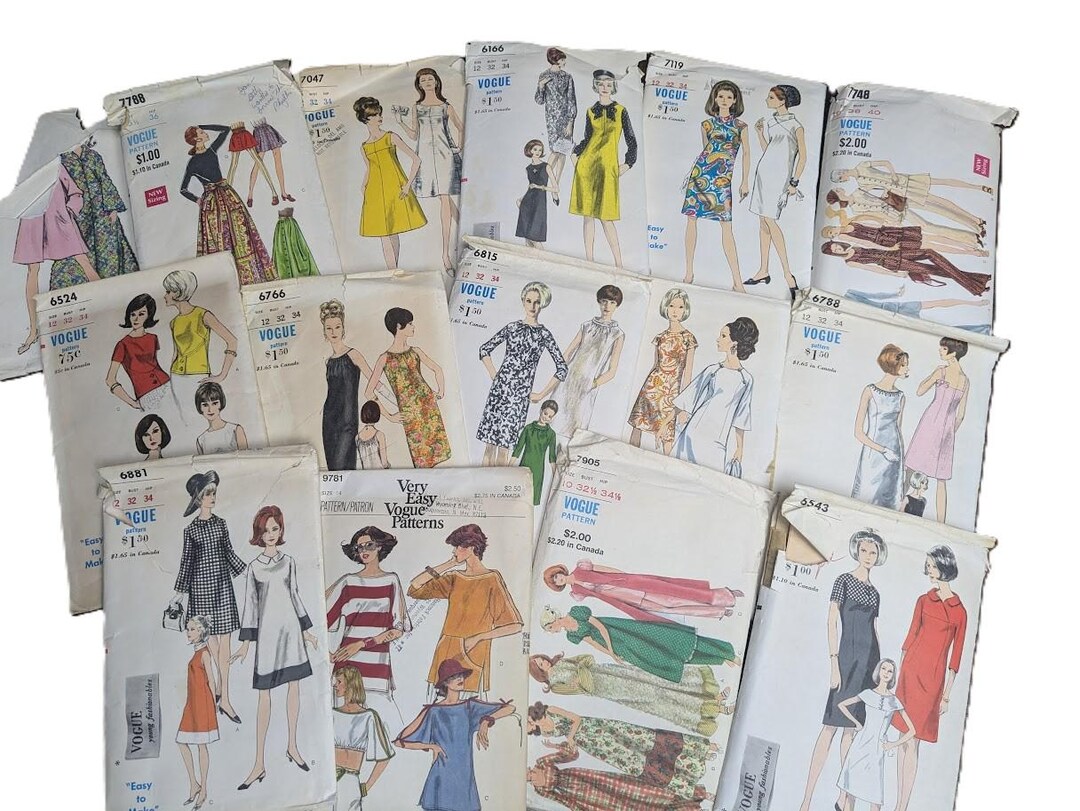 Vintage 1960s/70s Sewing Pattern Vogue 6005 1600 1545 7119 6543 7788 ...