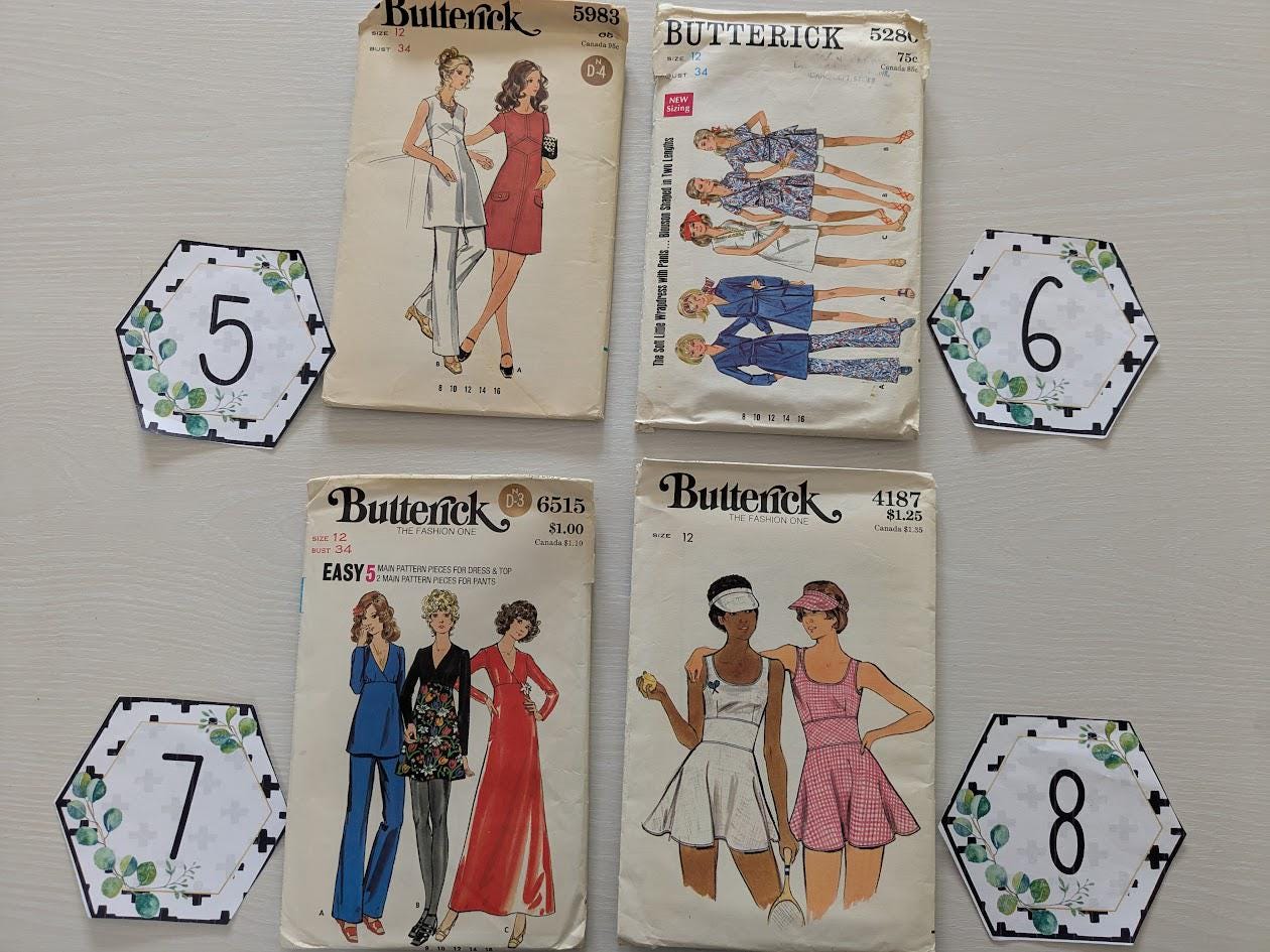 UNCUT Vintage Sewing Pattern Butterick 6077 3458 3078 4845 5983 5280 ...