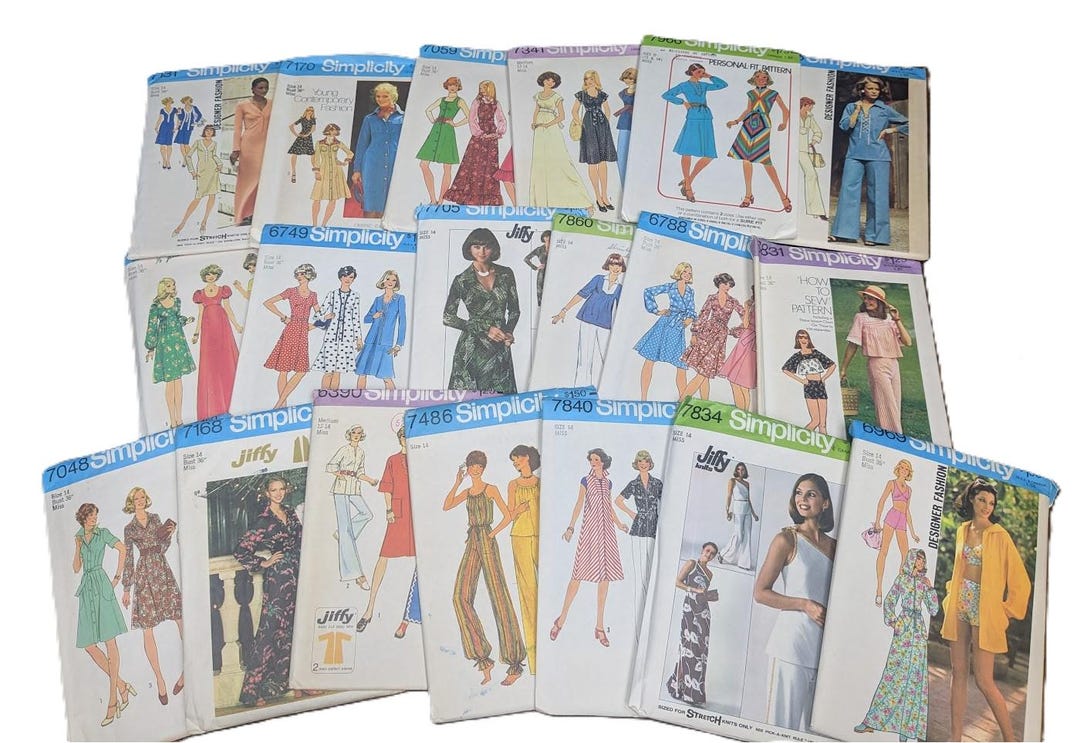 14/36 Vintage 1970s Sewing Pattern Simplicity 7085 6749 6788 6831 6895 ...
