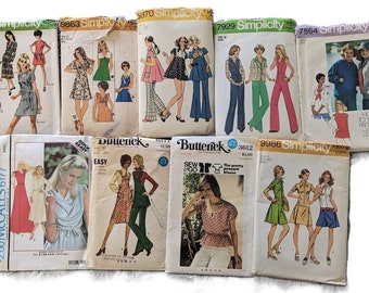 B32.5 1970s Vintage Schnittmuster Butterick 3612 6377 McCalls 6177 Einfachheit 8722 7564 9986 7929 5370 9863 Ungeschnitten & Geschnitten/Komplett