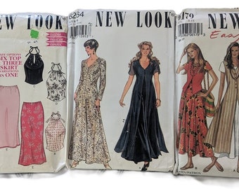 Uncut Vintage 1990s New Look Sewing Pattern 6264 6298 6179 6189 6940 6859 6330 6975 6051 Dress Tops Skirts