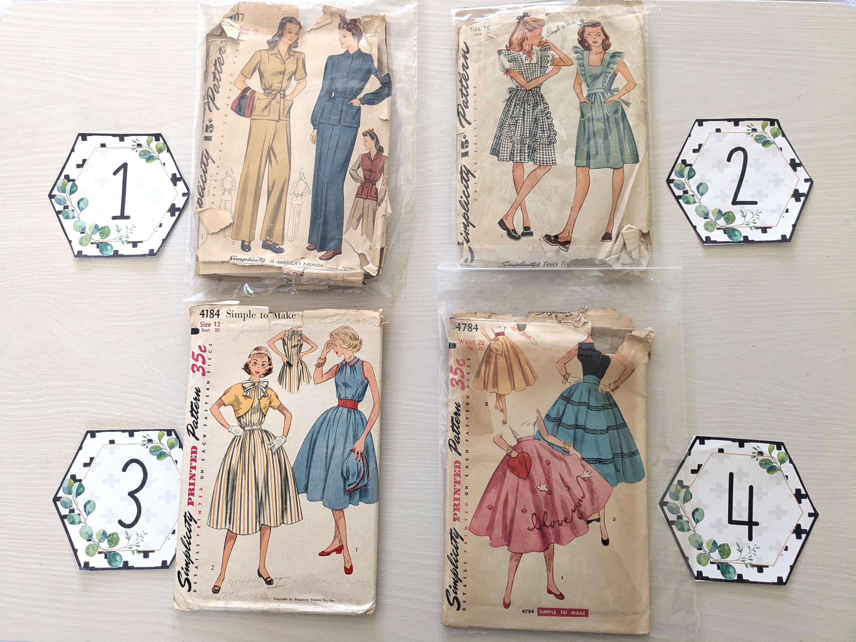 1940s/50s Vintage Sewing Pattern Simplicity 4117 4376 2000 1212 4784 ...