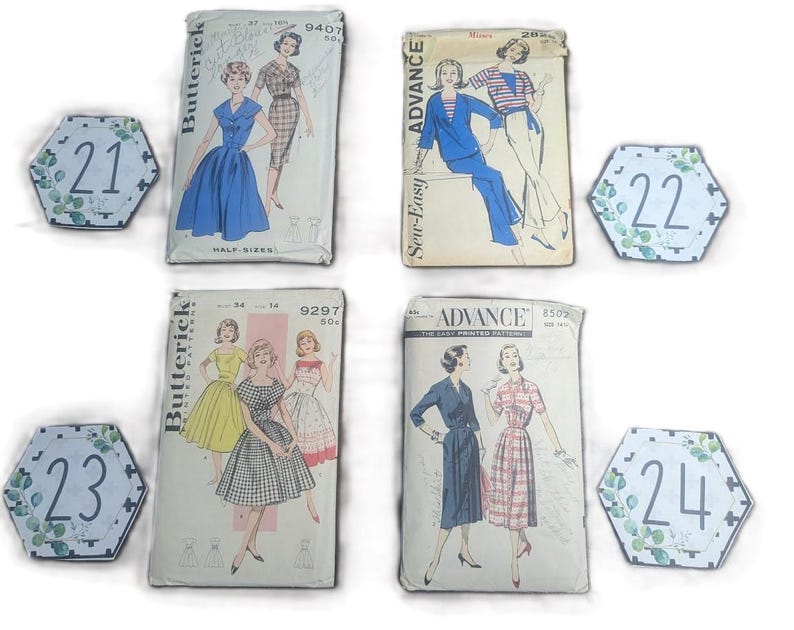 Simplicity 4243 1950/60s Vintage Sewing Pattern Vogue 5109 7781 7855 4971 5565 4243 ...
