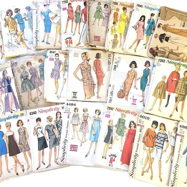 B36 Vintage Sewing Pattern Simplicity 3036 5910 8147 7045 7120 7702 4326 7262 4519 6340 7535 4985 4484 6019 7941  McCalls 6655 6757 7250