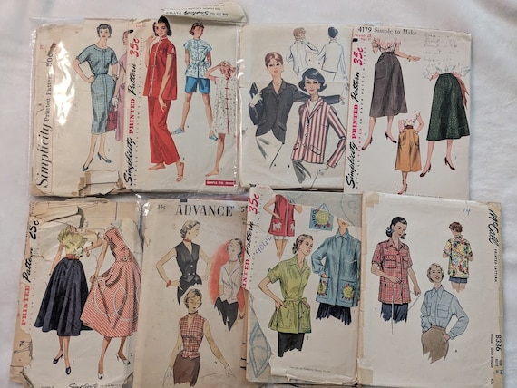 U Pick 1950s Vintage Sewing Patterns Complete Simplicity