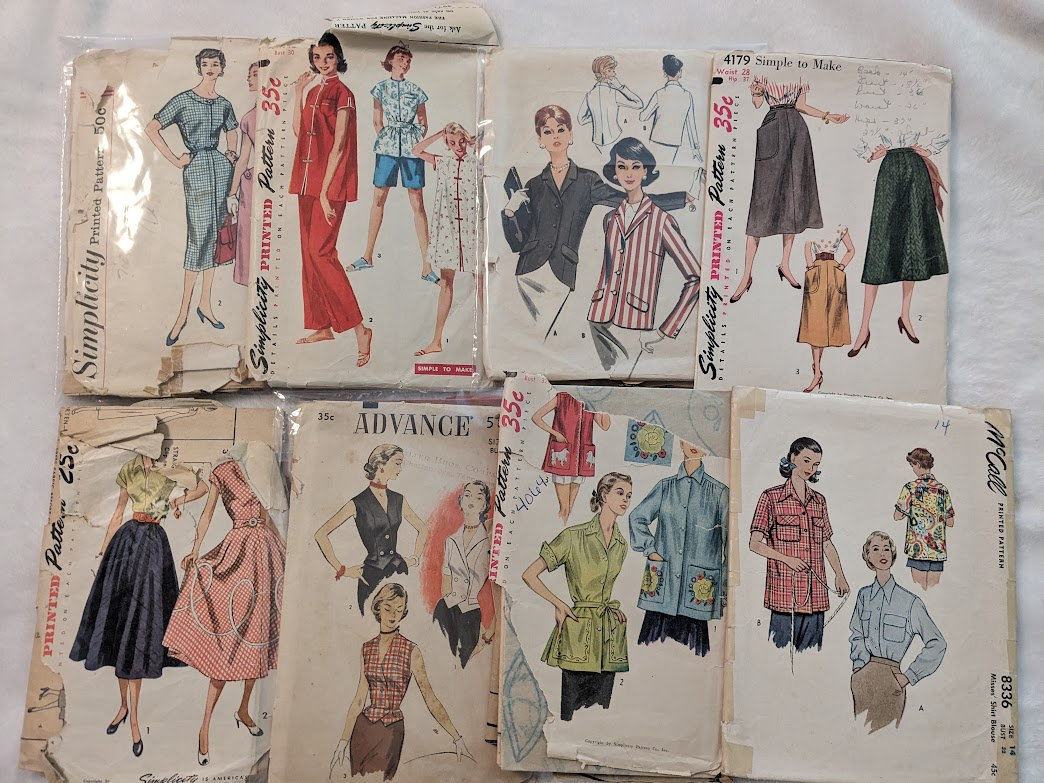 U Pick 1950s Vintage Sewing Patterns Complete Simplicity 1847 1886 4486 4492 Apron McCall 5262 8336 3941 8586 Some Plus Size Butterick 5882