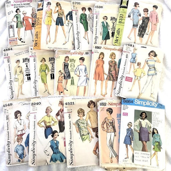 10-18 1960s Vintage Sewing Pattern McCalls 8337 9258 2365 8020  Simplicity 5701 6964 4775 4884 7511 5536 6502 4521 8664 2240 4549 5481 6967