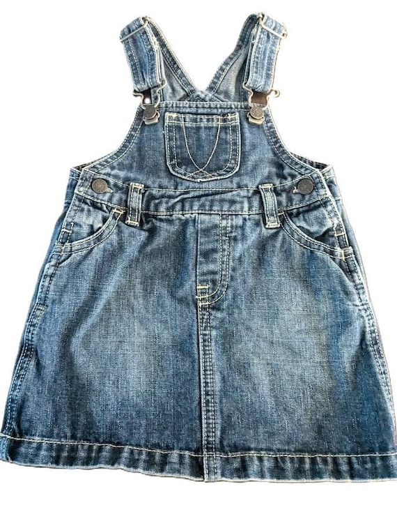 Vintage Blue Jean Denim Overall Dress Old Navy Baby Girl Clothes 6 12 Mo Etsy