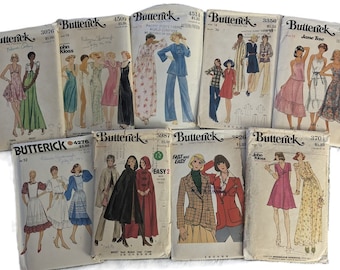 1970s Butterick Sewing Pattern 3356 5993 4276 5987 3076 4509 3826 3704 4514 4396 4660 Mccalls 6037 5084 Simplicity 6969 7562 9253
