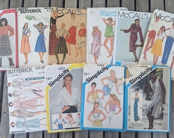 VINTAGE 1980s SeWING PaTTERN SiMPLICITY 6627 5283 6463 6221 9920 Butterick 6035 McCalls 6730 7611 7169 Kwik Sew 1457