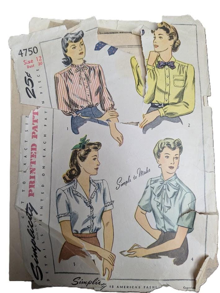 1940s/50s Vintage Sewing Pattern Advance 6145 Simplicity