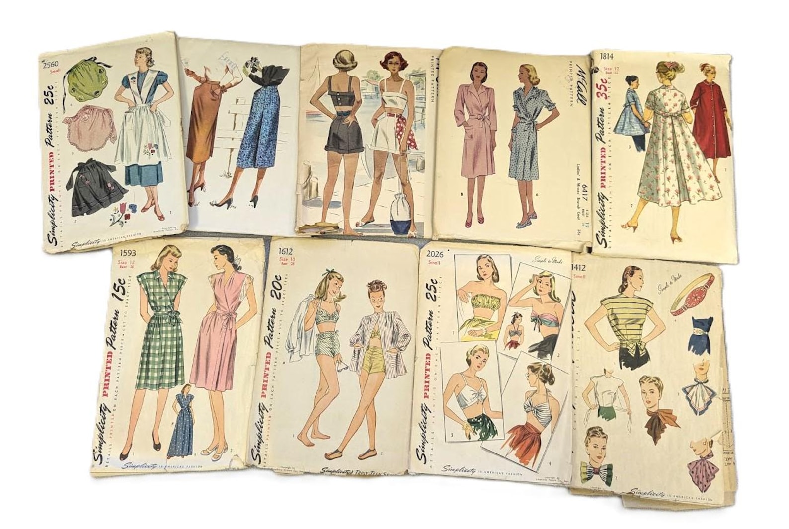1940s/50 Vintage Sewing Pattern Simplicity 6417 3841 1782 2192 8457 ...