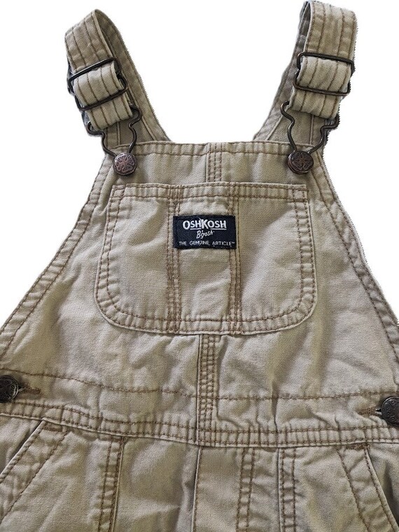 OshKosh B'Gosh Khaki Denim Carpenter Overalls Vest