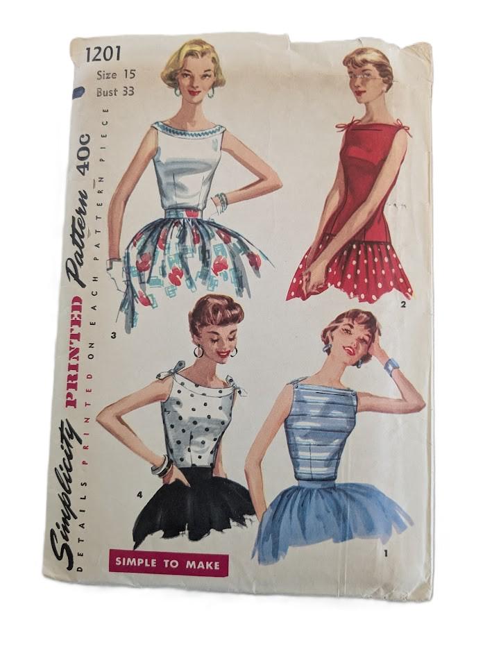 1940s/50 Vintage Sewing Pattern Simplicity 6417 3841 1782 2192 8457 ...