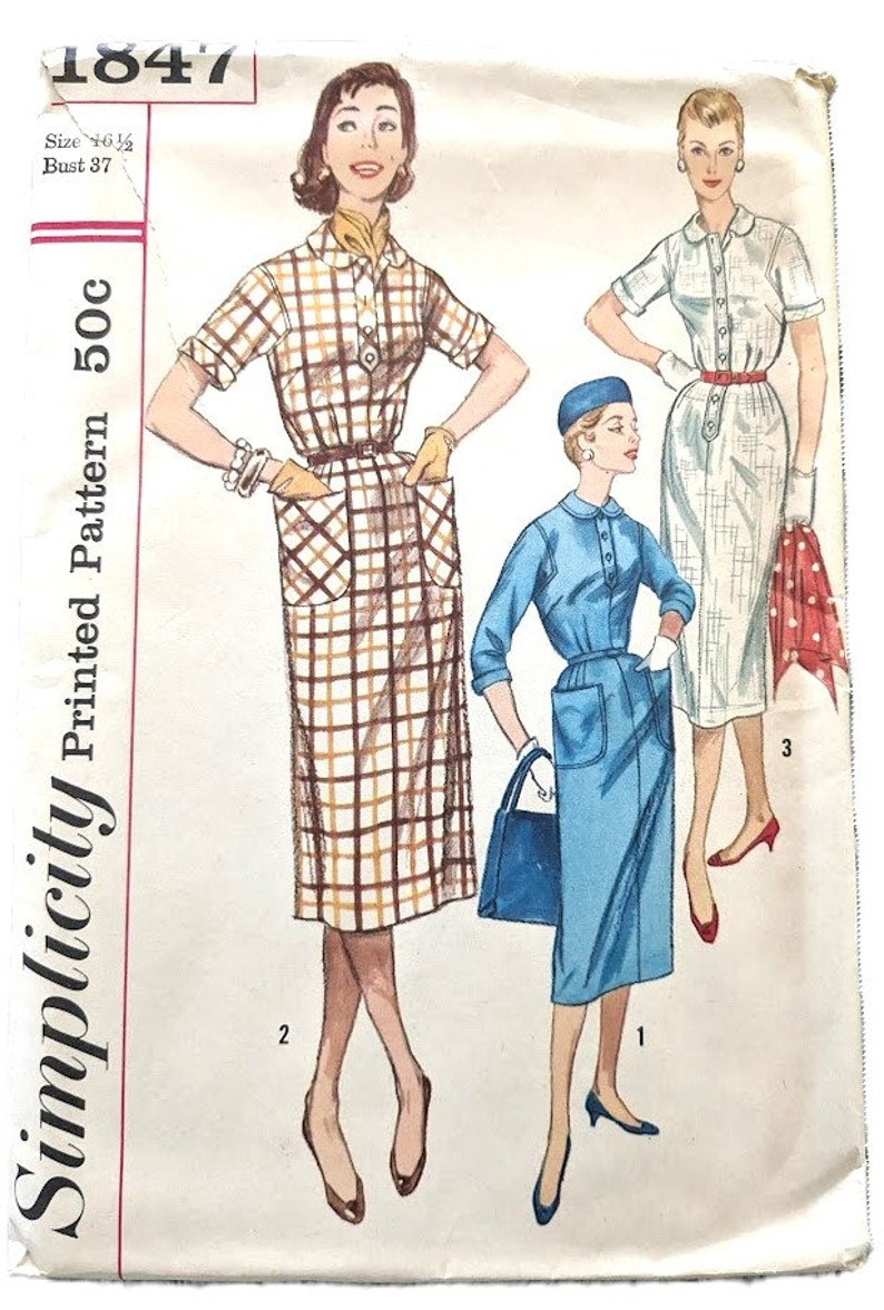 U Pick 1950s Vintage Sewing Patterns Complete Simplicity 1847 1886 1685 4971 McCall 5262 8336 3941 8586 Some Plus Size 1847 16.5/37 UNCUT