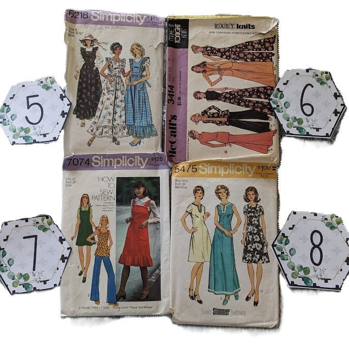 Vintage Sewing Patterns Simplicity 9013 5913 8751 7675 5247 8982 5475 ...