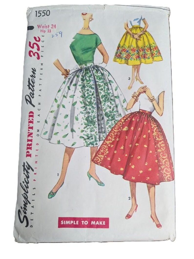 1950s Vintage Sewing Pattern Simplicity 1550 1124 1450 4437 4019 1311 ...