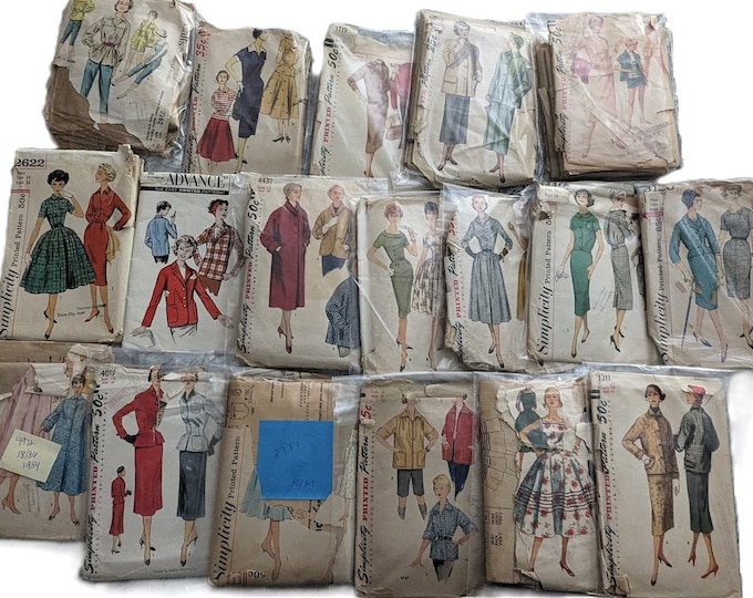 1950s Vintage Sewing Pattern Simplicity 1550 1124 1450 4437 4019 1311 ...