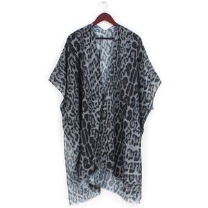 Leopard Print Kimono - Festival Outfit - Animal Print Cardigan - Boho Kimono Cover-Up - Lightweight Flowing Kimono - Swim Cover-Up