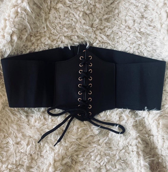 lace up faux leather corset belt