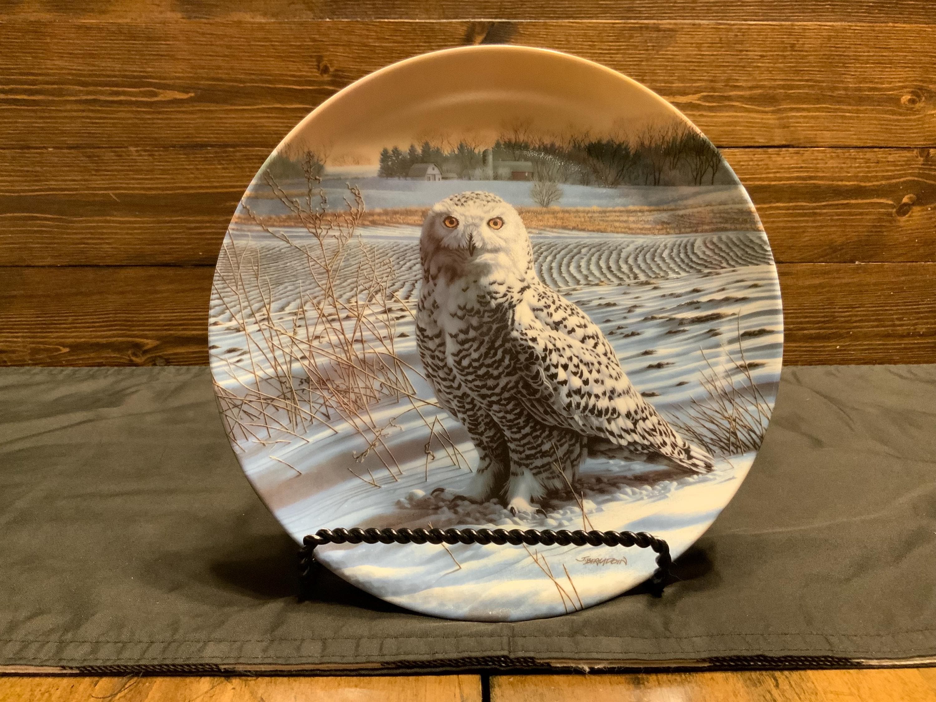 The Snowy Owl, First issue in The Stately Owls series by Jim Beaudoin, limited edition plate