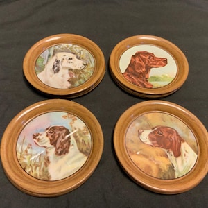 Pressed metal coaster, 4 styles of dogs- 22 coasters in set