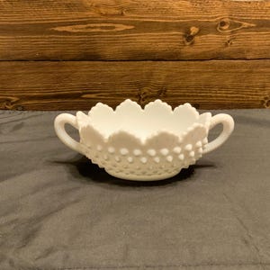 Fenton Hobnail Milk Glass Candy dish