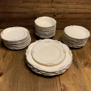 Homer Laughlin Virginia Rose China- Ivory and Silver