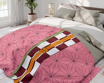 Manta Demon Slayer Anime Demon Slayer Nezuko Manta de anime para amantes del anime Regalo Nezuko Kamado Anime Merch Decoración de anime Demon Slayer