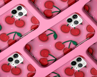Cherry Phone Case Fruit Phone Case Cherry Print Phone Cover Cherry Red Phone Case Cute Cover Pink Phone Case TOUGH Case for iPhone Samsung