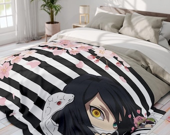 Anime Blanket Demon Slayer Obanai Anime Demon Slayer blanket for Anime Lovers Gift Obanai Iguro Anime Merch Demon Slayer Mitsuri Anime Decor