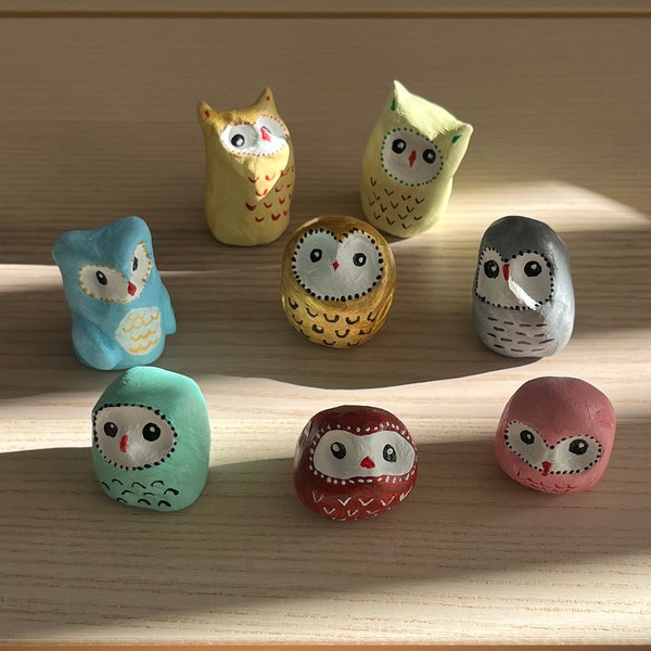 owl air dry clay handmade ornament mini home decoration lovely gift