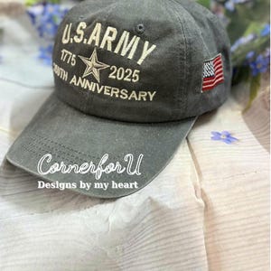 U.S. Army 250th Anniversary Embroidery Cap, American Flag Baseball Hat, Army 250 Eagle Classic Cap For Men